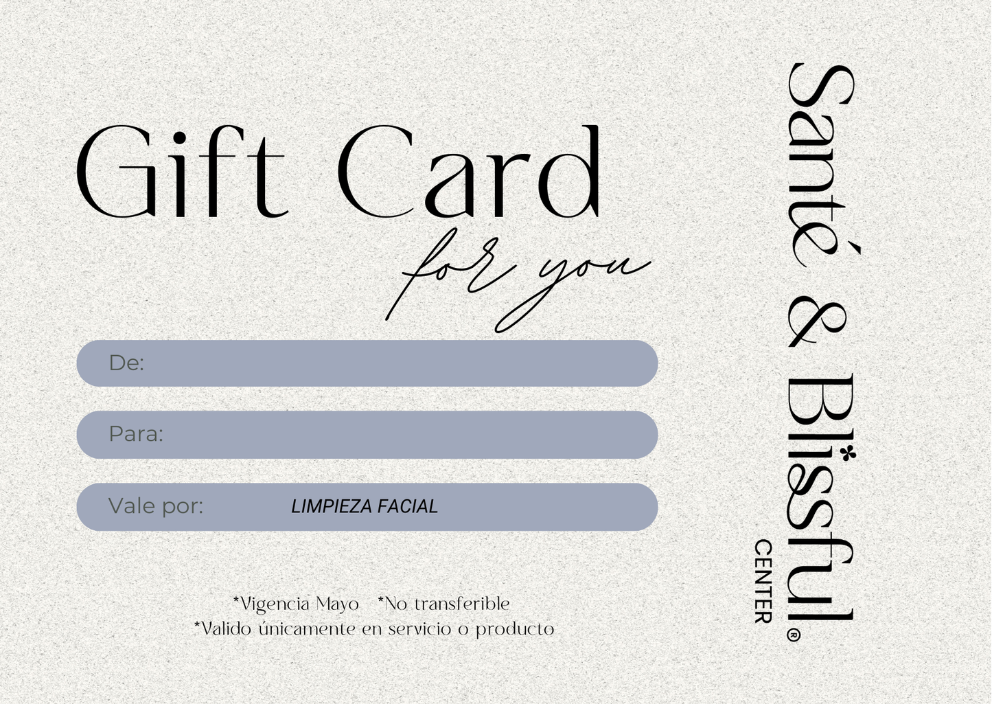 Tarjeta de Regalo Blissful